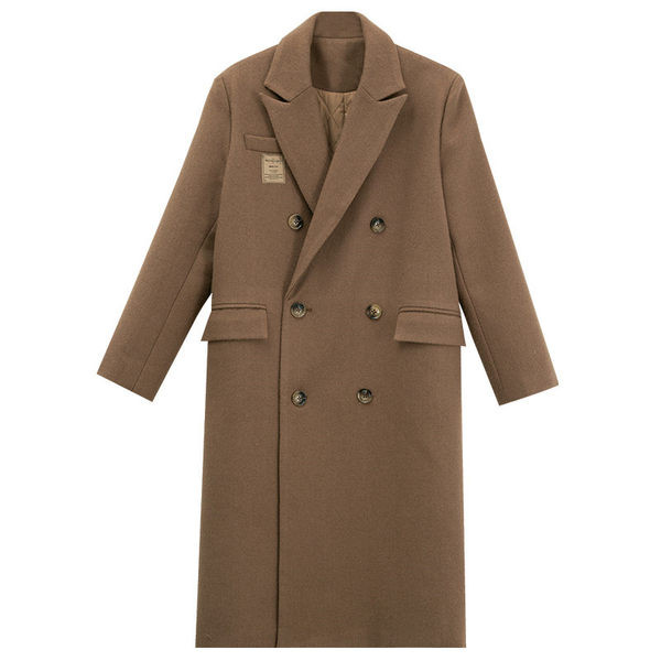 Ženski moderan dugi kaput na gumbe