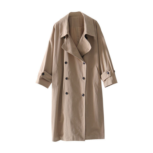 Palton de damă, de actualitate, lung și subțire, cu nasturi