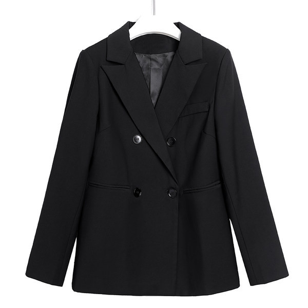 Stiilne naiste õhuke taskutega mantel musta värvi