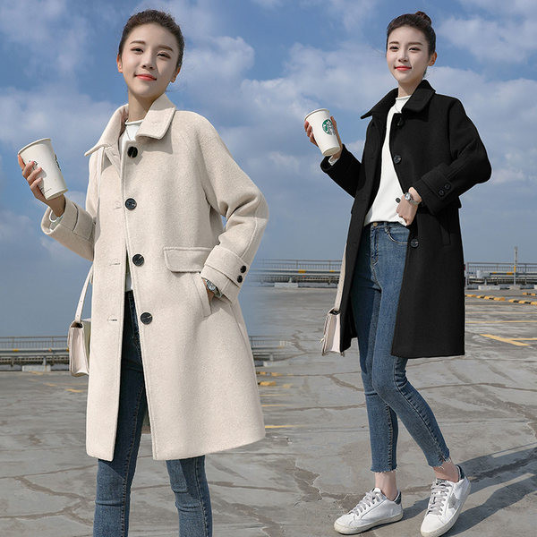 Ženski casual kaput na gumbe u tri boje