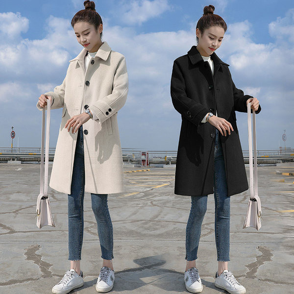 Ženski casual kaput na gumbe u tri boje