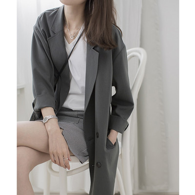 Moderan ženski tanki kaput jednobojni model