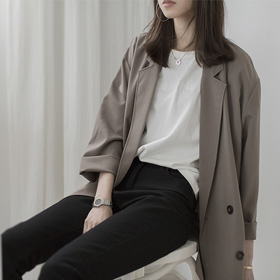 Moderan ženski tanki kaput jednobojni model