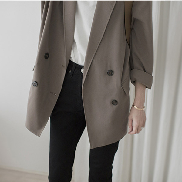 Moderan ženski tanki kaput jednobojni model