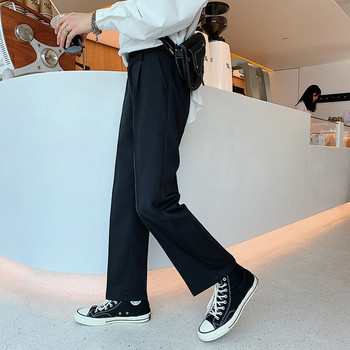 Ανδρικό casual ίσιο παντελόνι σε μαύρο χρώμα