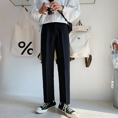 Ανδρικό casual ίσιο παντελόνι σε μαύρο χρώμα