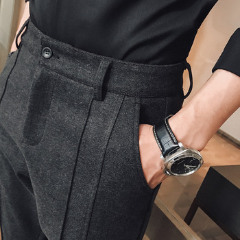 Κομψό ανδρικό παντελόνι με τσέπες - εφαρμοστό μοντέλο
