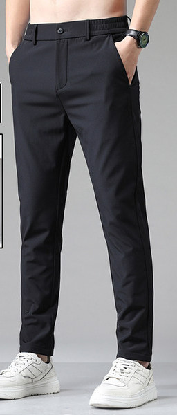 Pantaloni casual barbatesti Model slim cu talie elastica