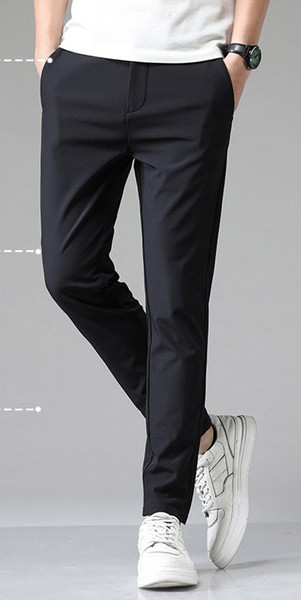 Pantaloni casual barbatesti Model slim cu talie elastica