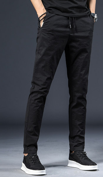 Vöökohal lipsudega õhukesed sportlikud vabaaja püksid