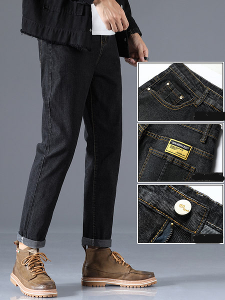 Meeste teksad sügiseks ja talveks, sirge mudel - sooja voodriga või ilma