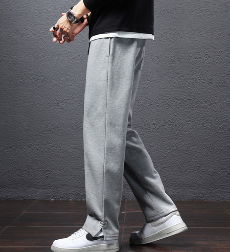 Ležerne muške hlače s džepovima - ravni model