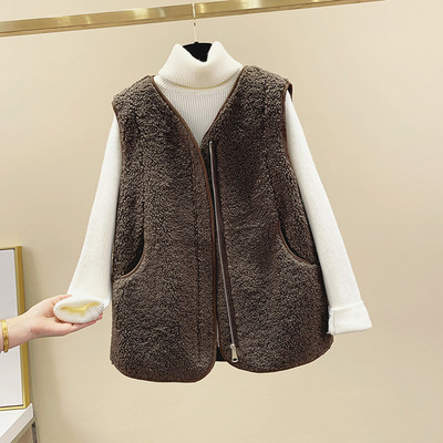 Vesta casual dama free model cu buzunare si inchidere cu fermoar