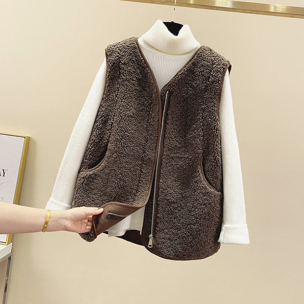 Vesta casual dama free model cu buzunare si inchidere cu fermoar