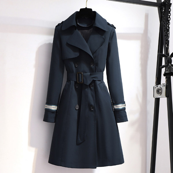 Palton lung de dama cu centura si nasturi in mai multe culori