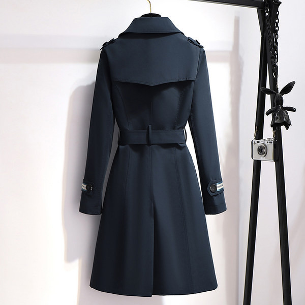 Palton lung de dama cu centura si nasturi in mai multe culori