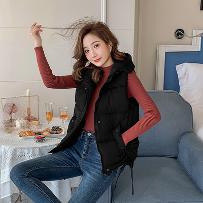 Vesta de dama toamna-iarna cu gluga si cravate