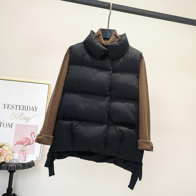 Ženski prsluk s visokim ovratnikom jednobojni model