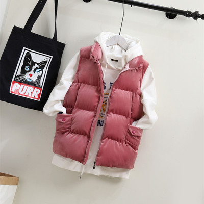 Vesta de dama model nou din catifea cu buzunare