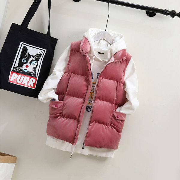 Vesta de dama model nou din catifea cu buzunare