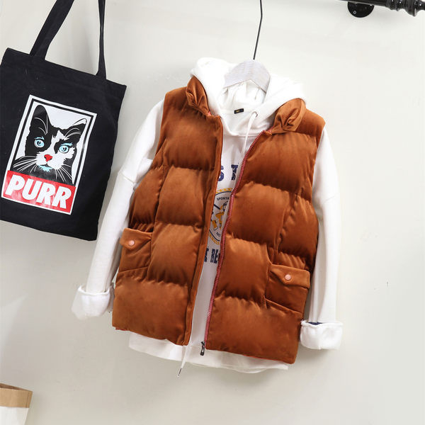 Vesta de dama model nou din catifea cu buzunare