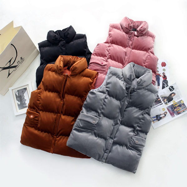 Vesta de dama model nou din catifea cu buzunare