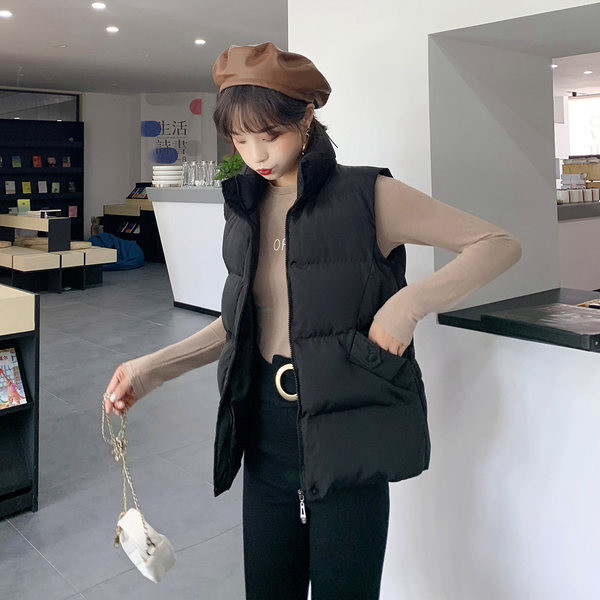 Vesta groasa de iarna cu guler inalt