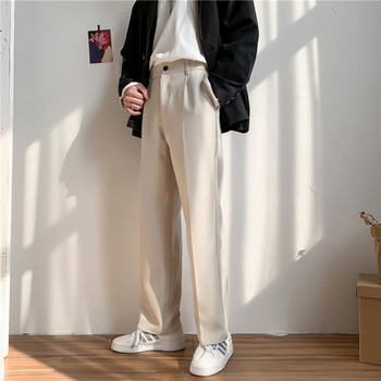 Ανδρικό ίσιο παντελόνι με ελαστική μέση και τσέπες