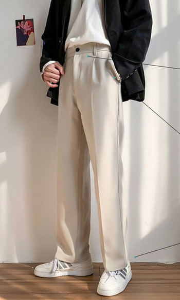 Ανδρικό ίσιο παντελόνι με ελαστική μέση και τσέπες
