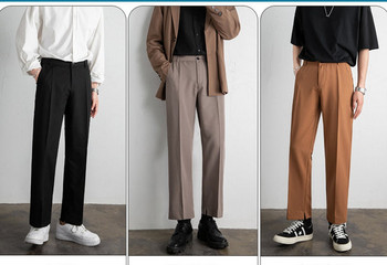 Тънък ежедневен панталон за мъже прав модел