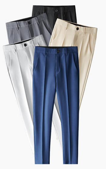 Μοντέρνο ανδρικό ίσιο παντελόνι με τσέπες - πολλά χρώματα