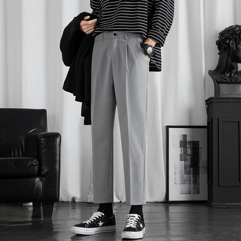 Спортно-елегантен мъжки панталон, прав модел с дължина 9/10