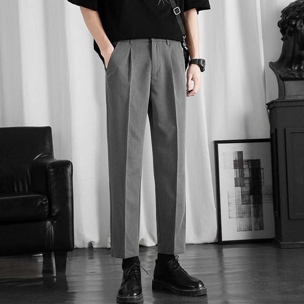 Pantaloni de barbati sport-eleganti, model drept cu lungimea de 9/10