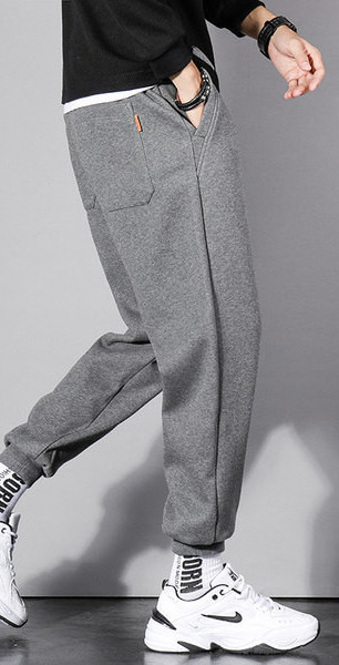 Lenjerie sport pentru bărbați, cu buzunare, gri și negru