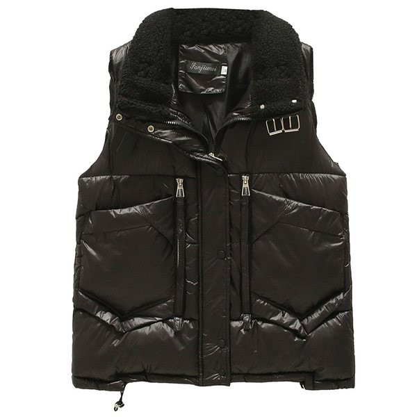 Vesta casual de dama cu catarame metalice si guler clasic