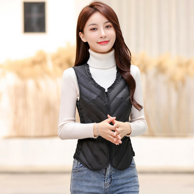 Vesta de dama cu decolteu oval si fermoar