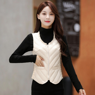 Vesta de dama cu decolteu oval si fermoar