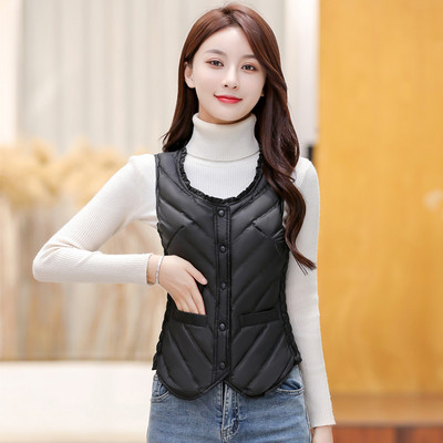 Vesta de dama cu decolteu oval si fermoar