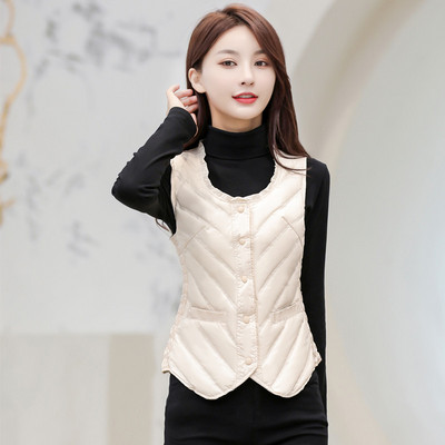 Vesta de dama cu decolteu oval si fermoar