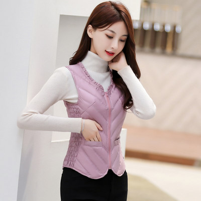 Vesta de dama cu decolteu oval si fermoar