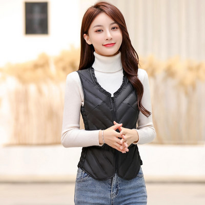 Vesta de dama cu decolteu oval si fermoar