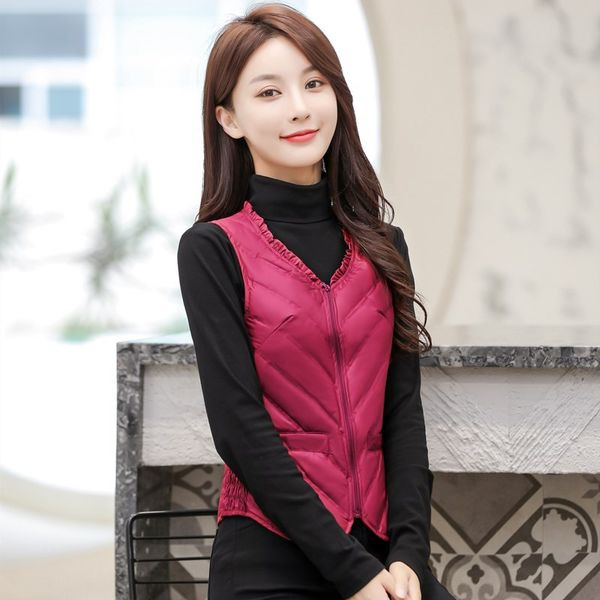 Vesta de dama cu decolteu oval si fermoar