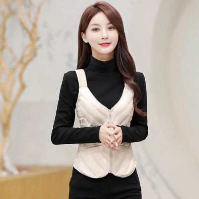 Vesta de dama cu decolteu in V si inchidere cu fermoar