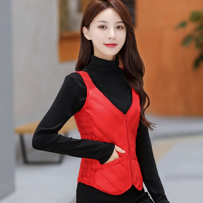 Vesta de dama cu decolteu in V si inchidere cu fermoar