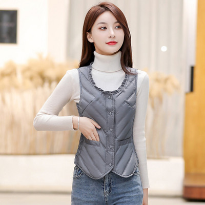 Vesta de dama cu decolteu in V si inchidere cu fermoar