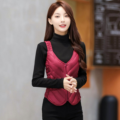 Vesta de dama cu decolteu in V si inchidere cu fermoar