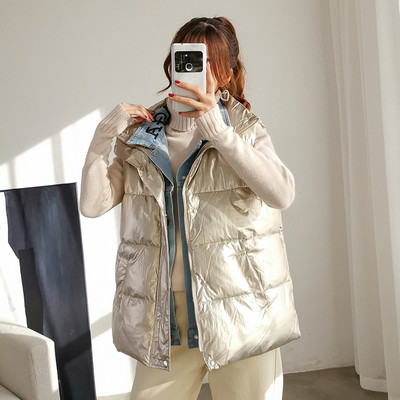 Vesta de dama cu guler inalt nasturi si buzunare