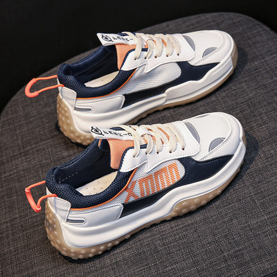 Adidași de damă de actualitate din piele ecologică cu inscripție și plasă