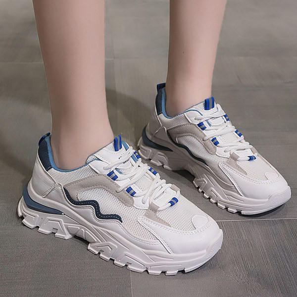 Tenisi dama in doua culori cu talpa plata