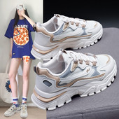 Ženske tenisice sa visokim ravnim potplatom u dvije boje